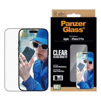 Apsauginis stiklas PanzerGlass iPhone 17 Pro Ultra-Wide Fit EasyAligner Atsparus įbrėžimams ir smūgiams