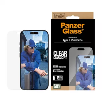 Apsauginis stiklas PanzerGlass iPhone 17 Pro Classic Fit EasyAligner atsparus įbrėžimams ir smūgiams