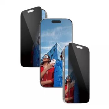 PanzerGlass® 2 krypčių privatumo ekrano apsauga iPhone 17 Pro | Ultra-Wide Fit su EasyAligner
