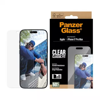 PanzerGlass® Ekrano apsauga iPhone 17 Pro Max | Classic Fit su EasyAligner