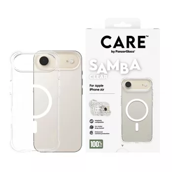 PanzerGlass CARE™ by ® Samba Case Transparent su balta MagSafe iPhone Air