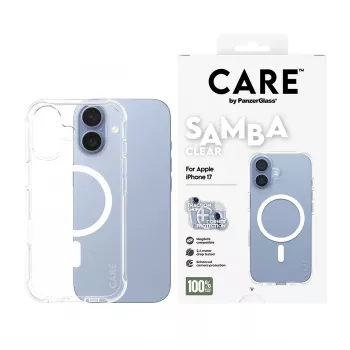Dėklas Cover PanzerGlass CARE Fashionable Case Samba Skaidrus su Baltu MagSafe iPhone 17