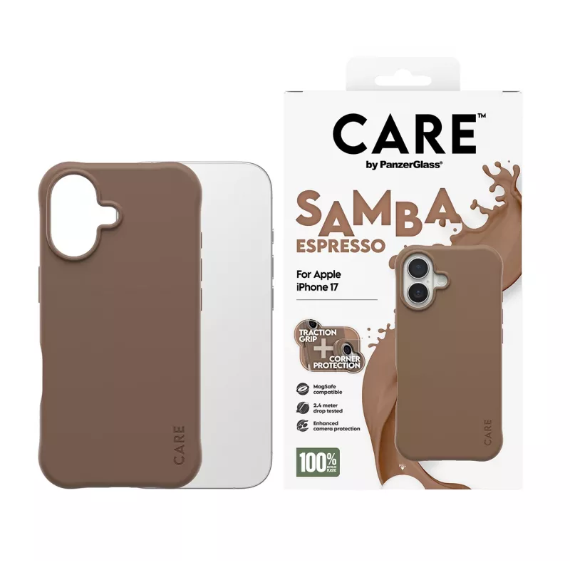 PanzerGlass CARE™ by ® Samba Case Espresso su MagSafe iPhone 17