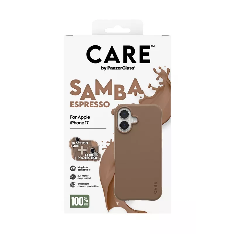 PanzerGlass CARE™ by ® Samba Case Espresso su MagSafe iPhone 17