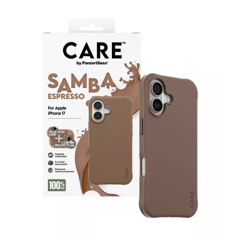 PanzerGlass CARE™ by ® Samba Case Espresso su MagSafe iPhone 17