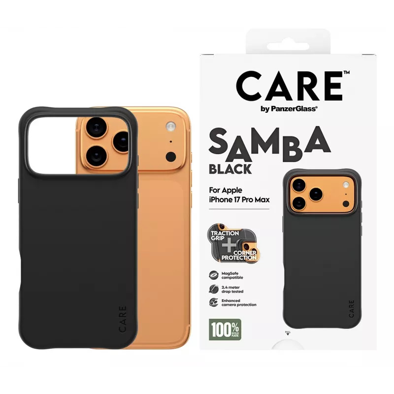 PanzerGlass CARE™ by ® Samba dėklas Black su MagSafe, skirtas iPhone 17 Pro Max