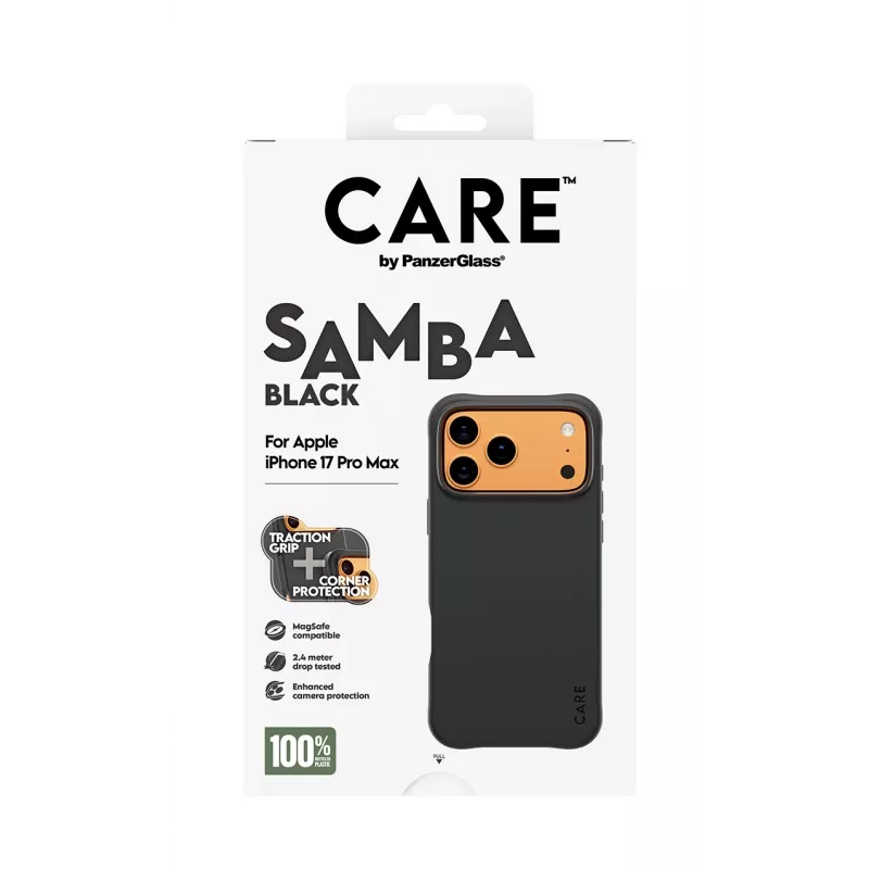 PanzerGlass CARE™ by ® Samba dėklas Black su MagSafe, skirtas iPhone 17 Pro Max