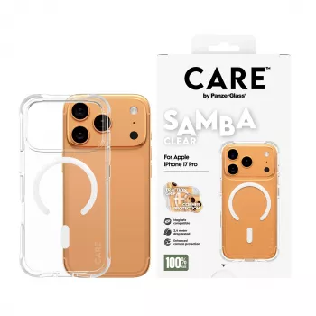 PanzerGlass CARE™ by ® Samba Case Skaidrus su Balta MagSafe iPhone 17 Pro