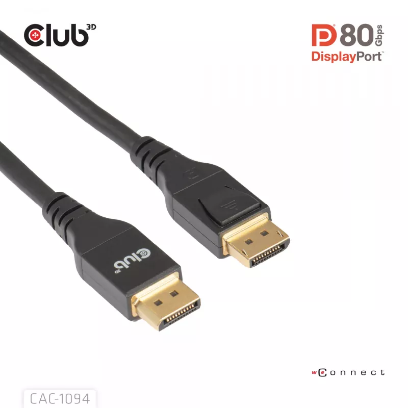 CLUB3D DisplayPort™ 2.1 VESA DP80 sertifikuotas kabelis 8K240Hz 2m/6.56ft