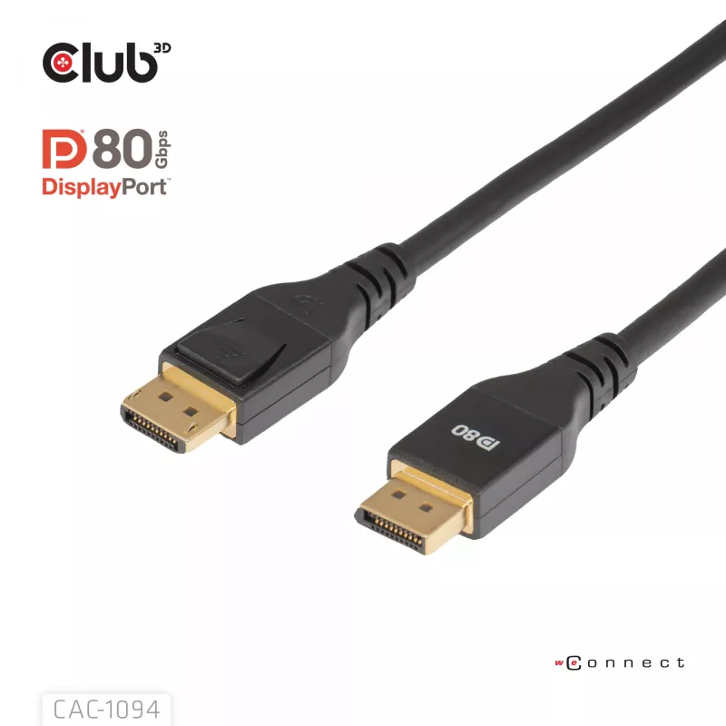 CLUB3D DisplayPort™ 2.1 VESA DP80 sertifikuotas kabelis 8K240Hz 2m/6.56ft