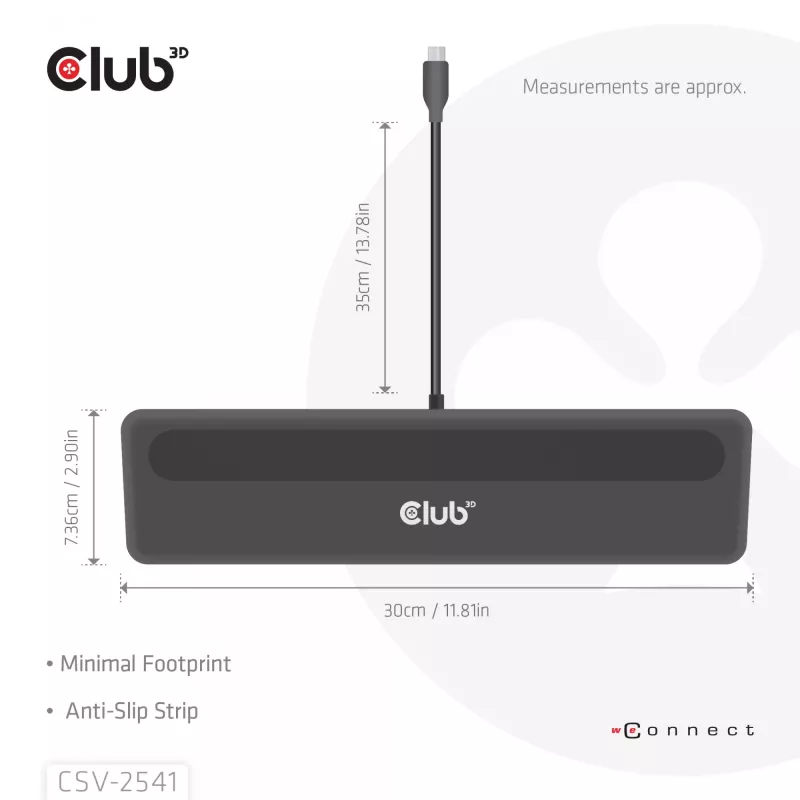 Dokavimo stotelė Club 3D CSV-2541 USB-C su HDMI ir DisplayPort išvestimis
