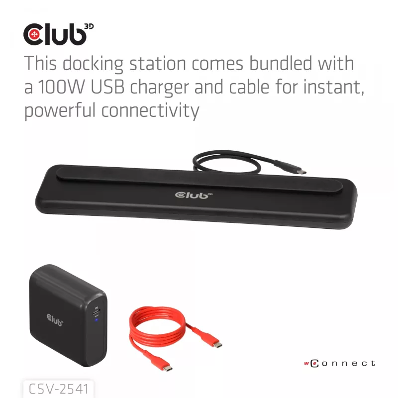 Dokavimo stotelė Club 3D CSV-2541 USB-C su HDMI ir DisplayPort išvestimis