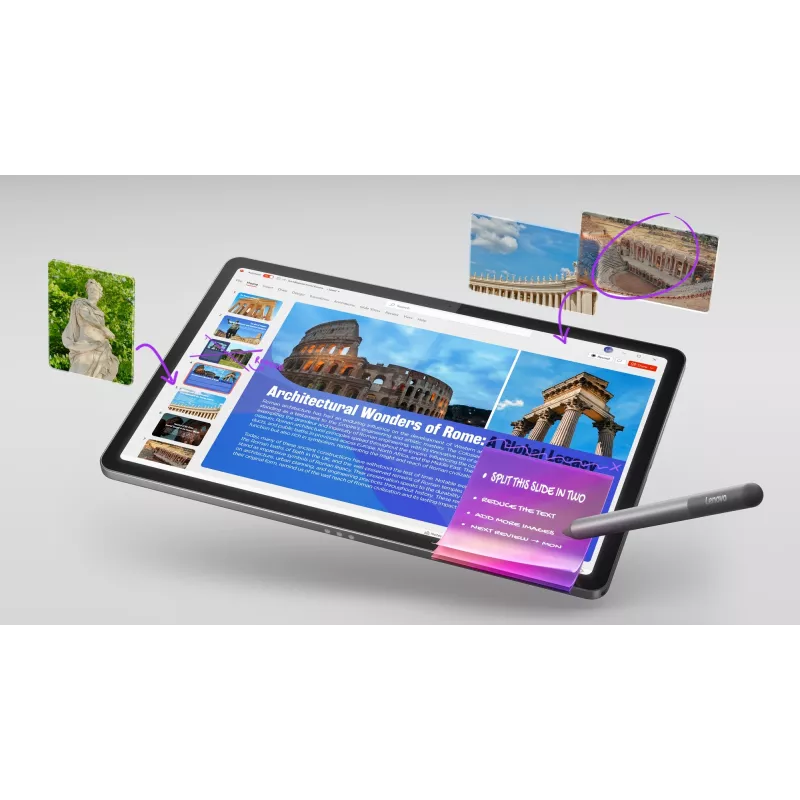 Lenovo Idea Tab planšetinis kompiuteris, 27,9 cm (11 colių) ekranas, MediaTek, 128 GB, 8 GB RAM, Wi-Fi 5, Android 15, pilka