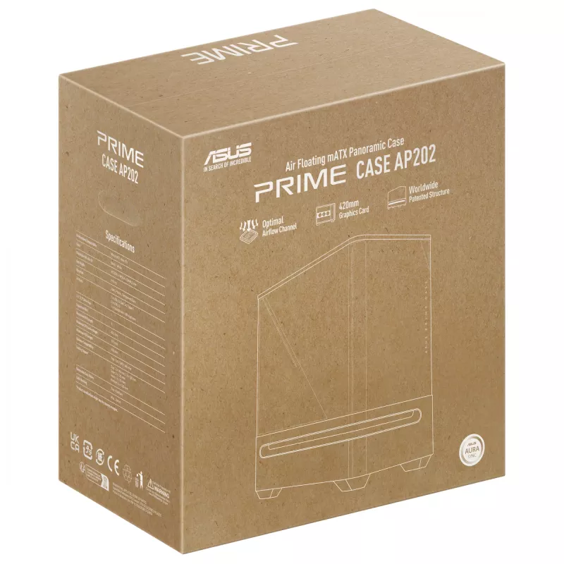ASUS PRIME AP202 ARGB Midi Tower Juoda