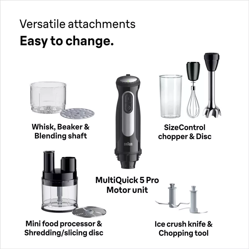 Braun MultiQuick 5 Pro MQ 55755 M 0.6 L Panardinis blenderis 1000 W Juodas