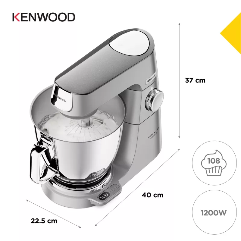 Kenwood Titanium Chef Baker XL virtuvės kombainas 1200 W 7 L nerūdijantis plienas