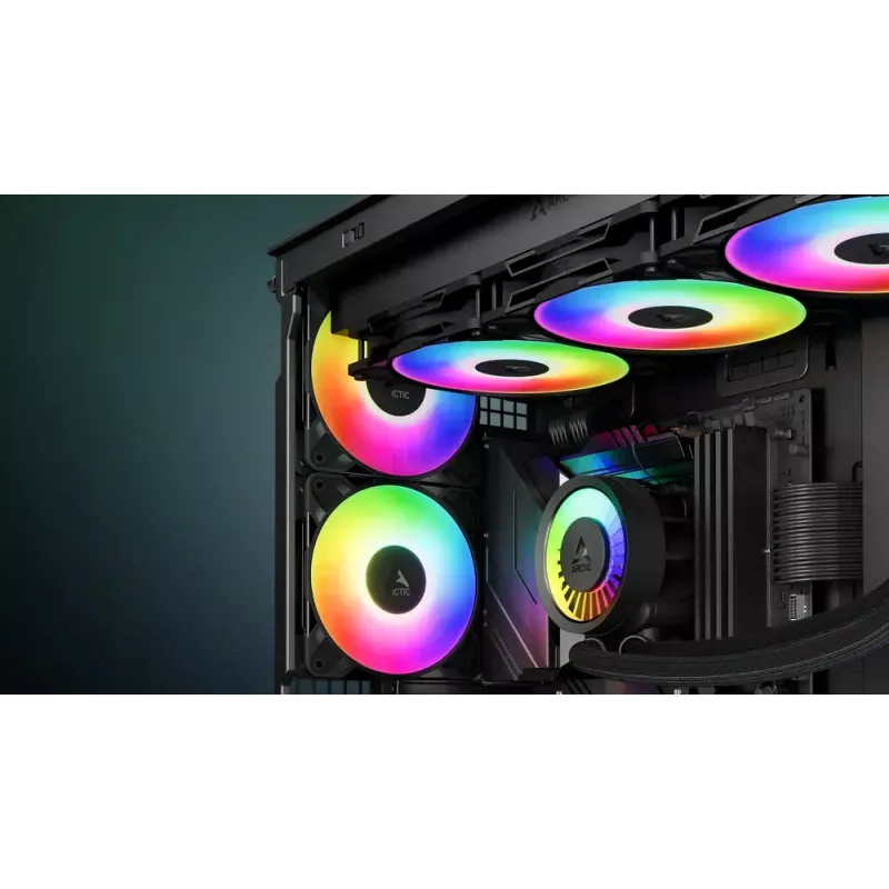 Ventiliatorius ARCTIC Freezer P12 Pro A-RGB 120 mm PWM 131 m³/h Juodai Baltas