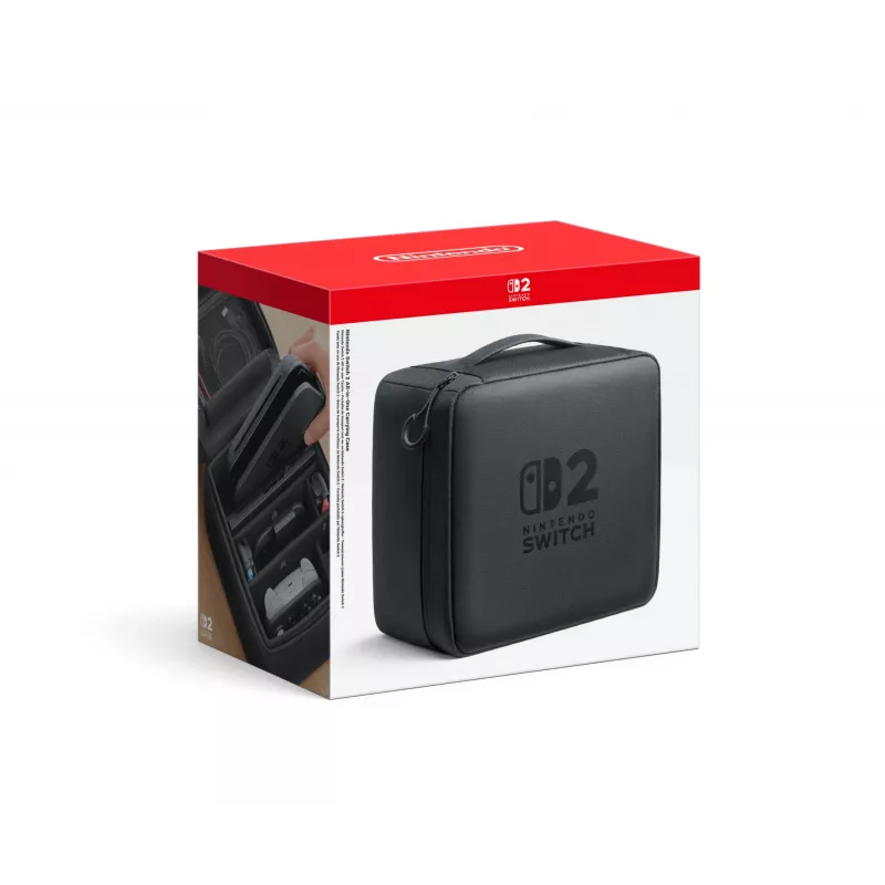 Nintendo Switch 2 viskas viename kelioninis dėklas, kelioninis dėklas, Nintendo, juoda, Nintendo Switch 2, užtrauktukas
