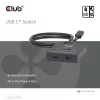 CLUB3D USB-C® abipusis vaizdo + duomenų + PD jungiklis, USB Type-C, 2x DisplayPort, 7680 x 4320 pikselių, juodas, 8K Ultra HD, 120 Hz