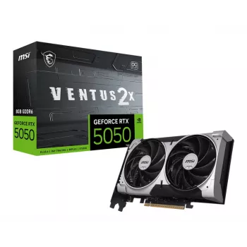 Vaizdo plokštė MSI GeForce RTX 5050 8 GB GDDR6, PCIe 5.0, 2560 CUDA, 2602 MHz boost, 128 bit, 3x DP 2.1b + 1x HDMI 2.1b, 130 W, 2 ventiliatoriai