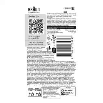 Skutimo galvutė BRAUN Series 3 modeliui 735797 – 1 vnt., juoda, nerūdijantis plienas