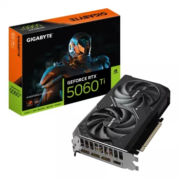GIGABYTE GeForce RTX 5060 Ti WINDFORCE MAX OC 8G vaizdo plokštė – 8 GB GDDR7, 128 bitų, PCI-E 5.0, 2587 MHz branduolio dažnis, 3x DP, 1x HDMI, NVIDIA DLSS 4, GV-N506TWF2MAX OC-8GD