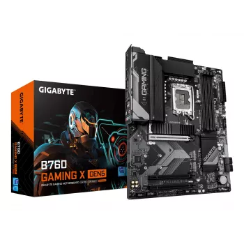GIGABYTE B760 GAMING X GEN5 pagrindinė plokštė – palaiko 14-os kartos Intel Core procesorius, 8+1+1 fazių VRM, iki 5600 MHz DDR5, 3x PCIe 4.0 M.2, 2.5 GbE LAN, USB 3.2 Gen 2