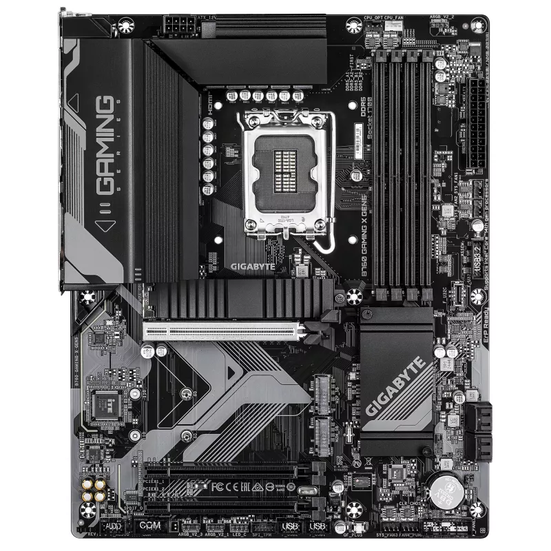 GIGABYTE B760 GAMING X GEN5 pagrindinė plokštė – palaiko 14-os kartos Intel Core procesorius, 8+1+1 fazių VRM, iki 5600 MHz DDR5, 3x PCIe 4.0 M.2, 2.5 GbE LAN, USB 3.2 Gen 2