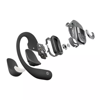SHOKZ OpenFit 2+ belaidės ausinės, kabinamos ant ausies, skirtos skambučiams ir muzikai, juodos