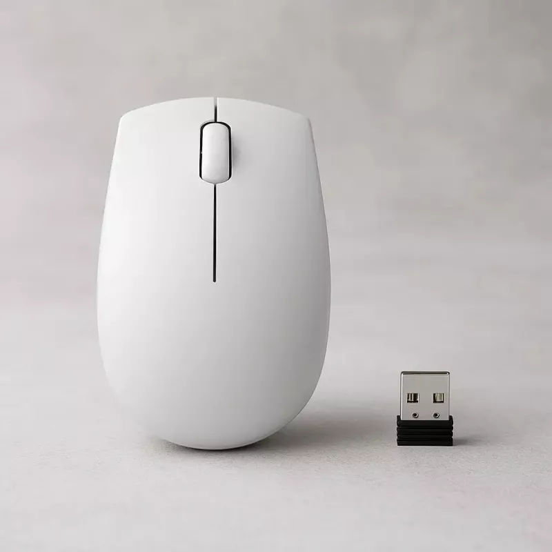 Belaidė kompaktinė pelė Lenovo Compact Mouse su baterija – ambidekstrinė, 1000 DPI, RF belaidė, 3 mygtukai, pilka