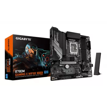 GIGABYTE B760M GAMING X WIFI6E GEN5 Micro ATX motininė plokštė, LGA1700, B760, DDR5 iki 5600MHz, 4 DIMM, 2x PCIe 4.0 M.2, Wi‑Fi 6E, 2.5GbE