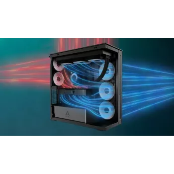 PC korpusas ARCTIC Xtender (Mirror Black) Midi Tower juodas