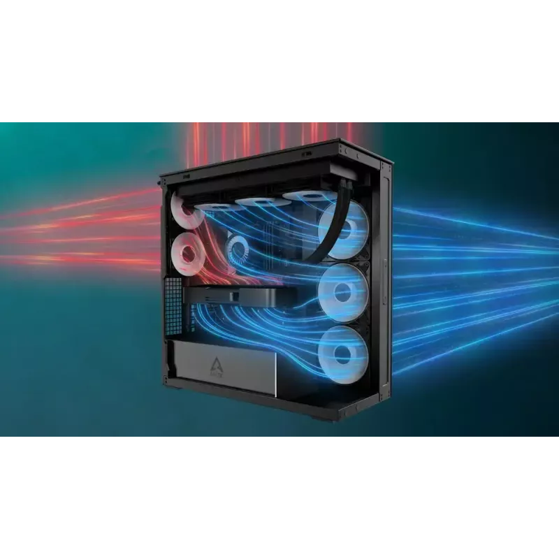 PC korpusas ARCTIC Xtender (Mirror Black) Midi Tower juodas