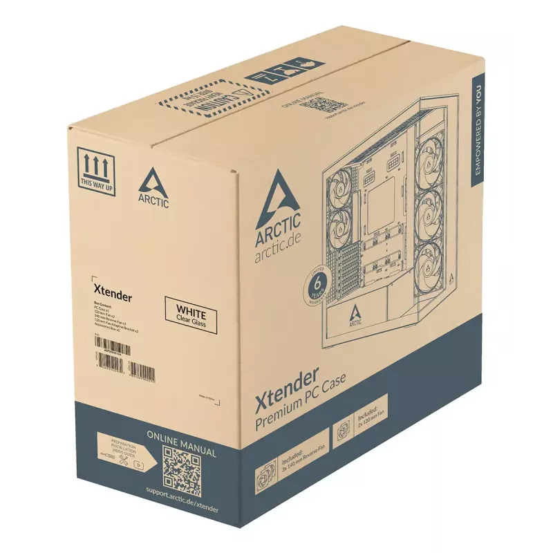 ARCTIC Xtender (Balta) Premium E-ATX kompiuterio korpusas