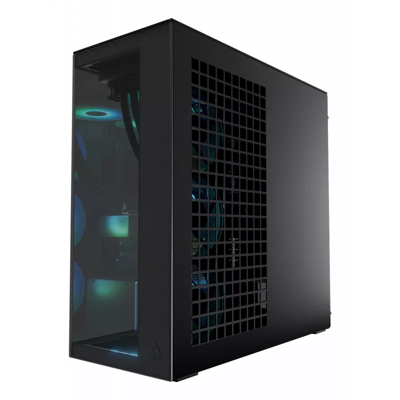 ARCTIC Xtender (Juoda) Premium E-ATX PC korpusas, Midi bokštas, Juoda, EATX, Metalas, Grūdintas stiklas, Žaidimams