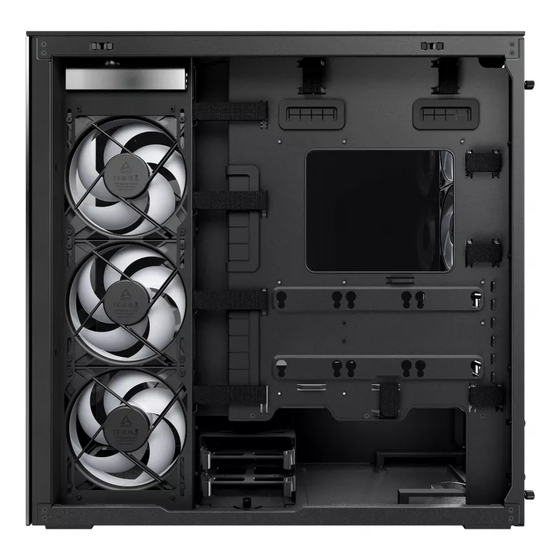ARCTIC Xtender (Juoda) Premium E-ATX PC korpusas, Midi bokštas, Juoda, EATX, Metalas, Grūdintas stiklas, Žaidimams