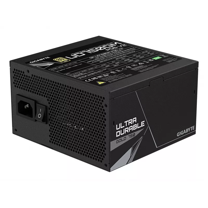 GIGABYTE UD750GM PG5 V2 Maitinimo blokas – PCIe Gen 5.1, 80 PLUS Gold, visiškai modulinis, 120 mm ventiliatorius, ATX 3.1, EU kištukas