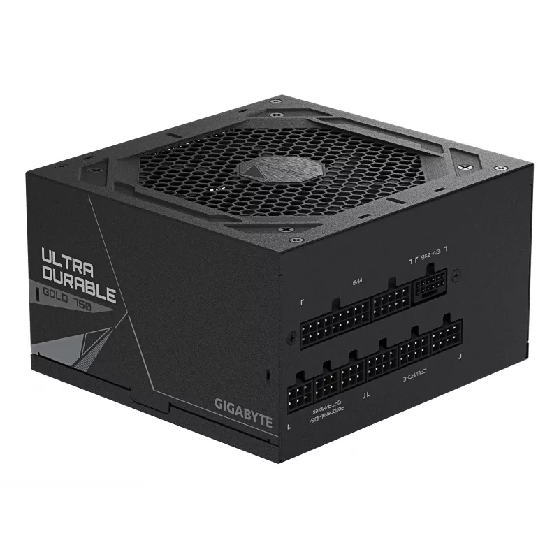 GIGABYTE UD750GM PG5 V2 Maitinimo blokas – PCIe Gen 5.1, 80 PLUS Gold, visiškai modulinis, 120 mm ventiliatorius, ATX 3.1, EU kištukas