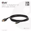 CLUB3D CAC-1563 vaizdo kabelio adapteris 2 m USB Type-C DisplayPort juodas