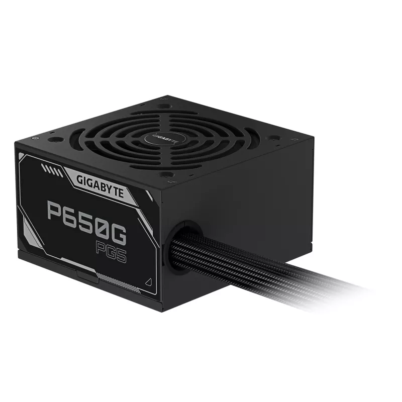 Maitinimo blokas GIGABYTE P650G PCIE 5.1 – 650 W, 80 PLUS Gold, 120 mm ventiliatorius, ATX 3.1, EU kištukas