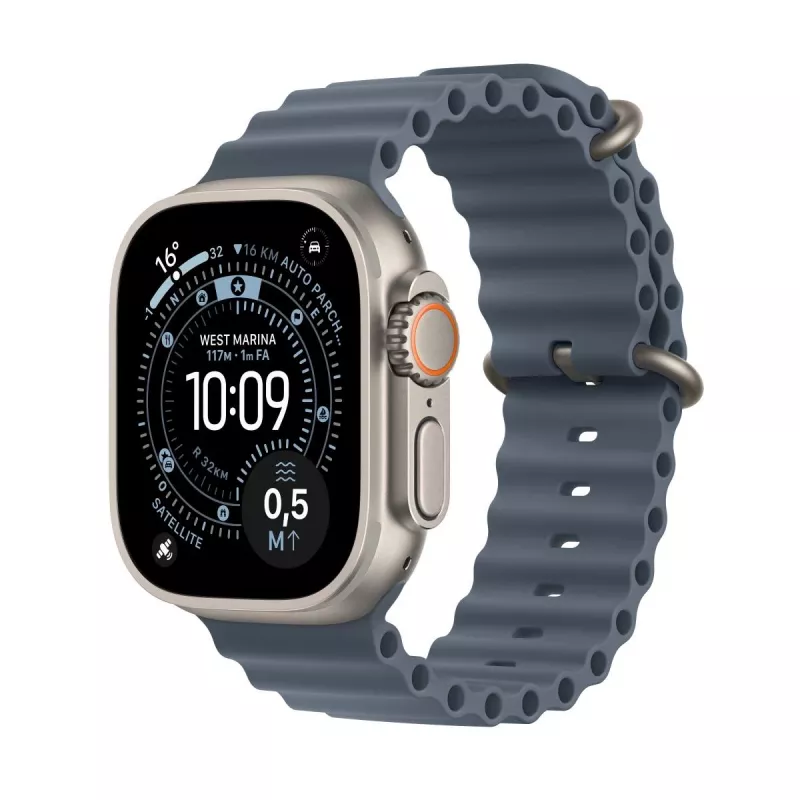 APPLE Watch Ultra 3 (2025) LTE 49 mm titaninis korpusas su Ocean Blue apyranke – mėlyna