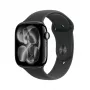 APPLE Watch Series 11 GPS 46mm dėklas iš jet Black aliuminio su juodu sportiniu dirželiu M/L