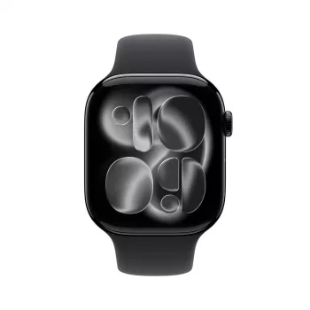 APPLE Watch Series 11 GPS 46mm dėklas iš jet Black aliuminio su juodu sportiniu dirželiu M/L