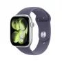 APPLE Watch Series 11 GPS 46mm sidabrinis aliumininis korpusas su Violetinės rūko sportine juostele M/L