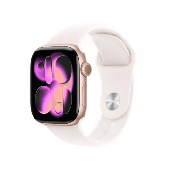 APPLE Watch S11 (2025) GPS 42 mm Rožinio aukso aliuminio korpusas su Sportine juostele M/L - Šviesiai rožinė