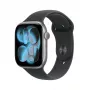 APPLE Watch Series 11 (2025) GPS 46mm kosminės pilkos spalvos aliuminio korpusas su sportine juostele M/L – juoda