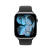 APPLE Watch Series 11 (2025) GPS 46mm kosminės pilkos spalvos aliuminio korpusas su sportine juostele M/L – juoda