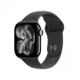 APPLE Watch Series 11 GPS + Cellular 42mm Jet Black Aliuminio Korpusas su Juodu Sportiniu Dirželiu S/M