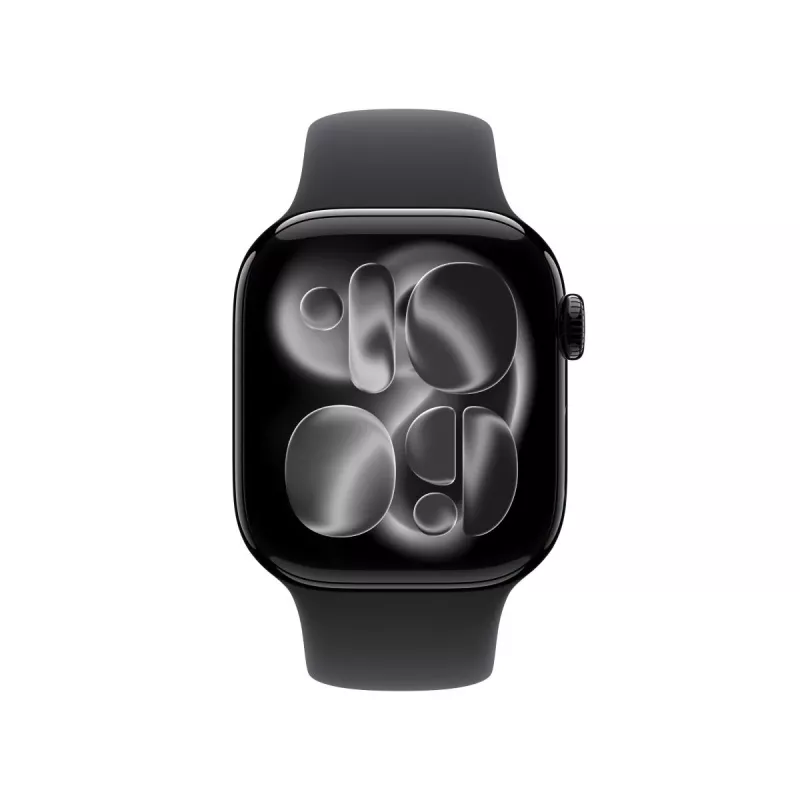 APPLE Watch Series 11 GPS + Cellular 42mm Jet Black Aliuminio Korpusas su Juodu Sportiniu Dirželiu S/M