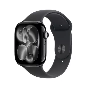 APPLE Watch Series 11 GPS 46mm dėklas iš Jet Black aliuminio su juodu sportiniu dirželiu S/M